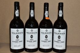VINTAGE PORT, four bottles of WARRE'S 1985 Vintage Port, bottled 1987, 20% vol, 75cl, seals