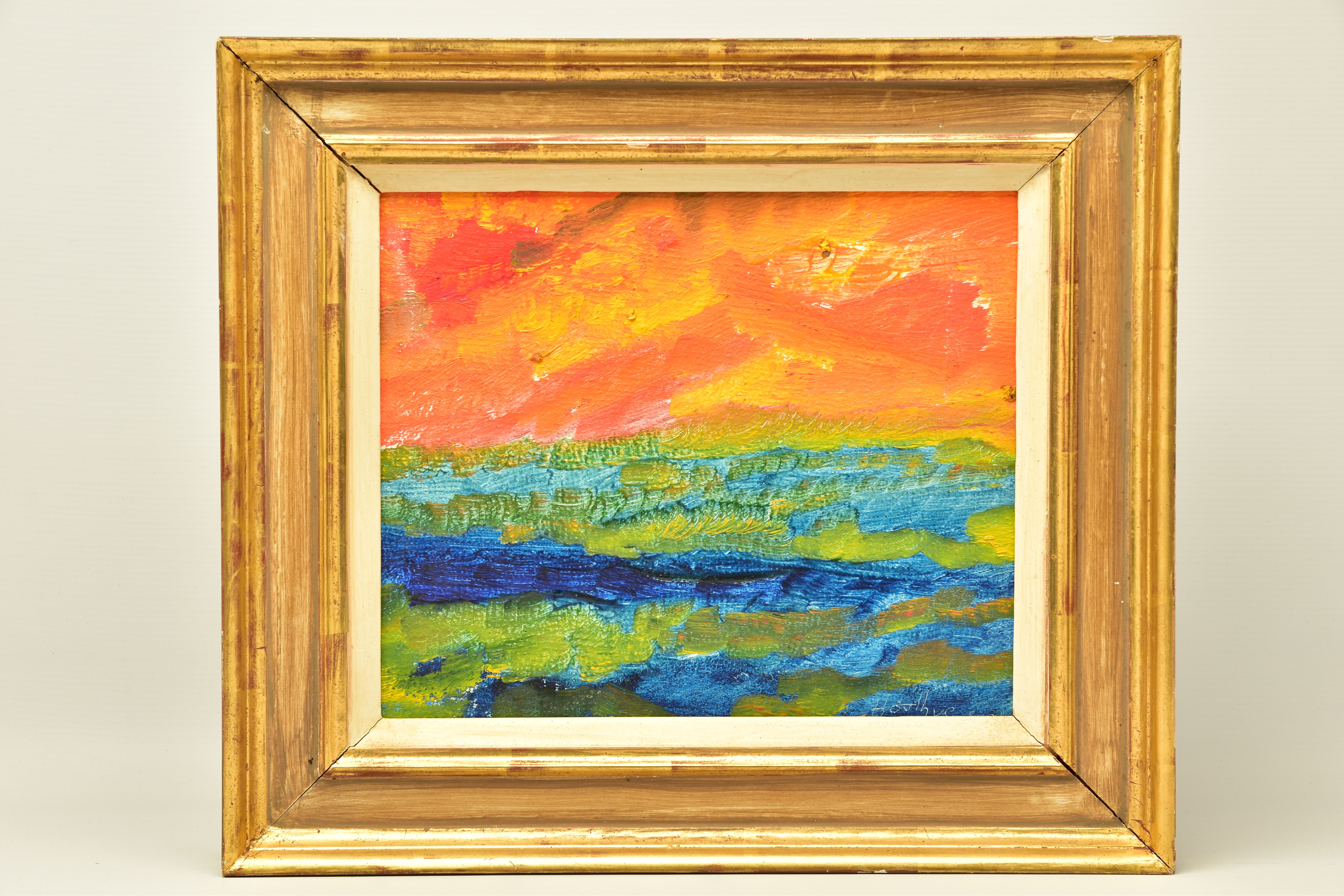 ALBERT HOUTHUESEN (DUTCH / BRITISH 1903-1979) AN UNTITLED FAUVIST STLYE SUNSET SEASCAPE, oil on - Image 2 of 8