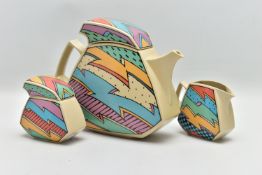 A ROSENTHAL STUDIO-LINE 'FLASH' THREE PIECE TEA SET DESIGNED BY DOROTHY HAFNER, comprising tea pot