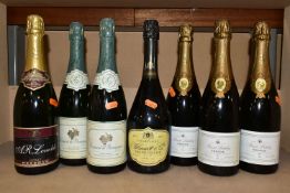 WINE & CHAMPAGNE, seven bottles of white sparkling wine and Champagne from France comprising,