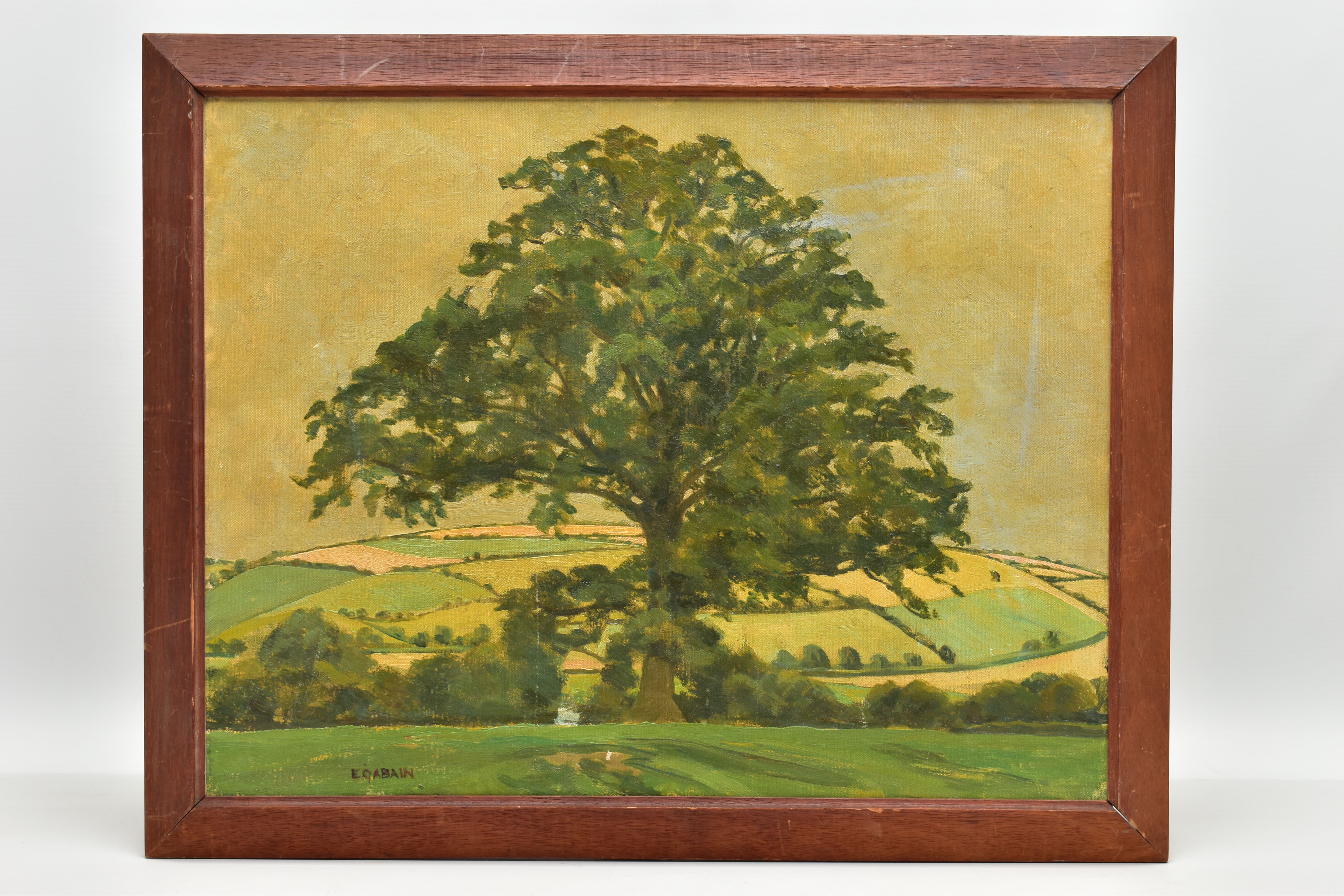 ETHEL GABAIN (FRENCH/BRITISH 1883-1950) A LANDSCAPE FEATURING A SOLITARY OAK TREE, signed lower