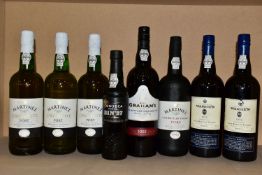 PORT, a collection of four bottles of Late Bottled Vintage Port, three bottles of Dry White Port and