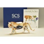 A BOXED SWAROVSKI CRYSTAL SOCIETY ENDANGERED WILDLIFE SERIES FIGURE - TIGER 2010 (1003148), designed