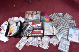 LARGE COLLECTION OF GB STAMPS IN BOX, with first day covers from 1960s to 2005, stockbook of pre