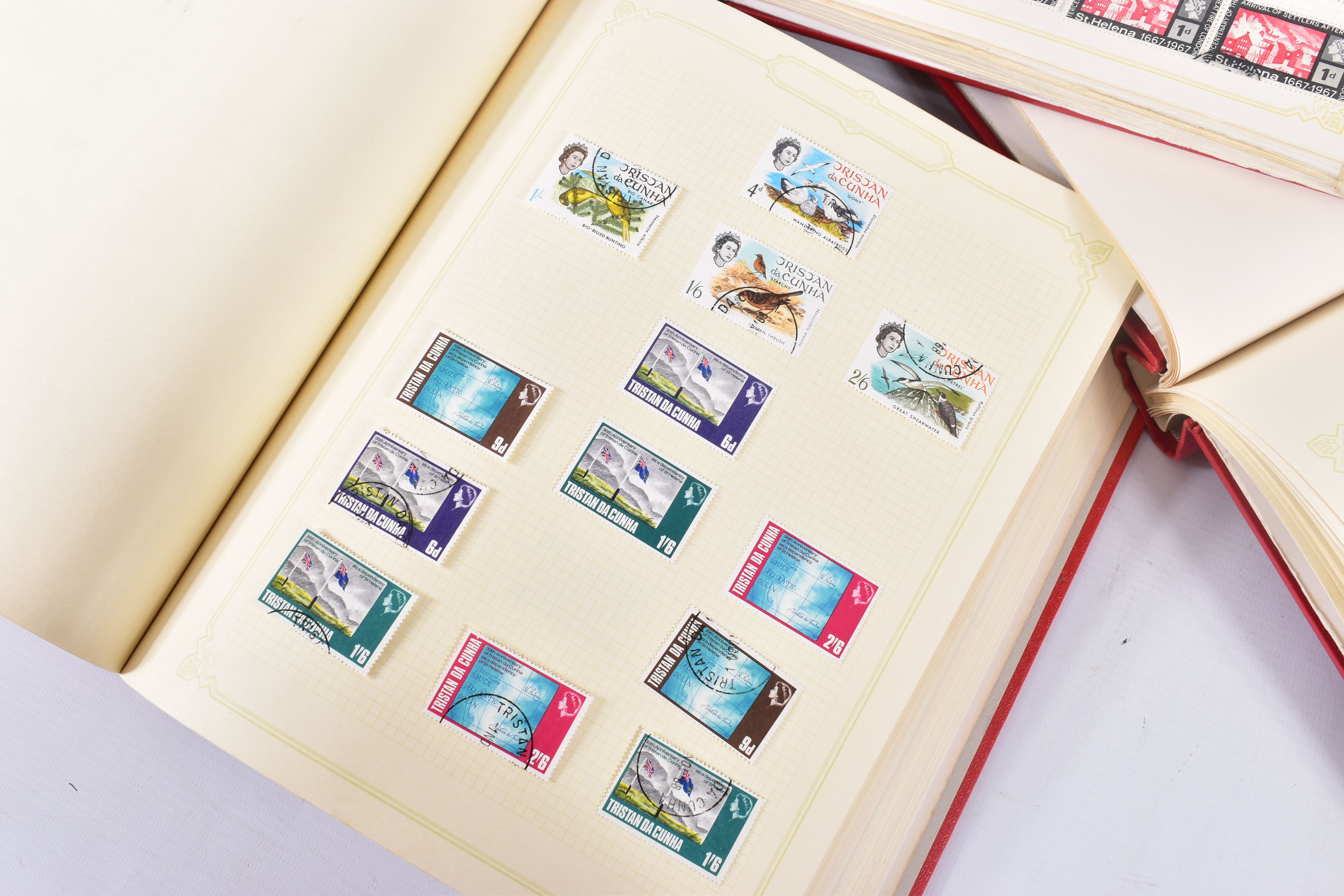ASCENSION ISLAND, ST HELENA AND TRISTAN DECUNHA, collection of stamps in three albums. Typically - Image 2 of 12