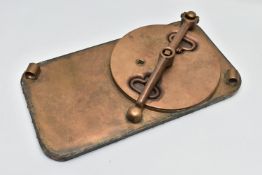 A SOLID BRONZE GUNNERY MAGAZINE COVER, FROM HMS DRAKE, A WORLD WAR ONE ARMOURED CRUISER, which was