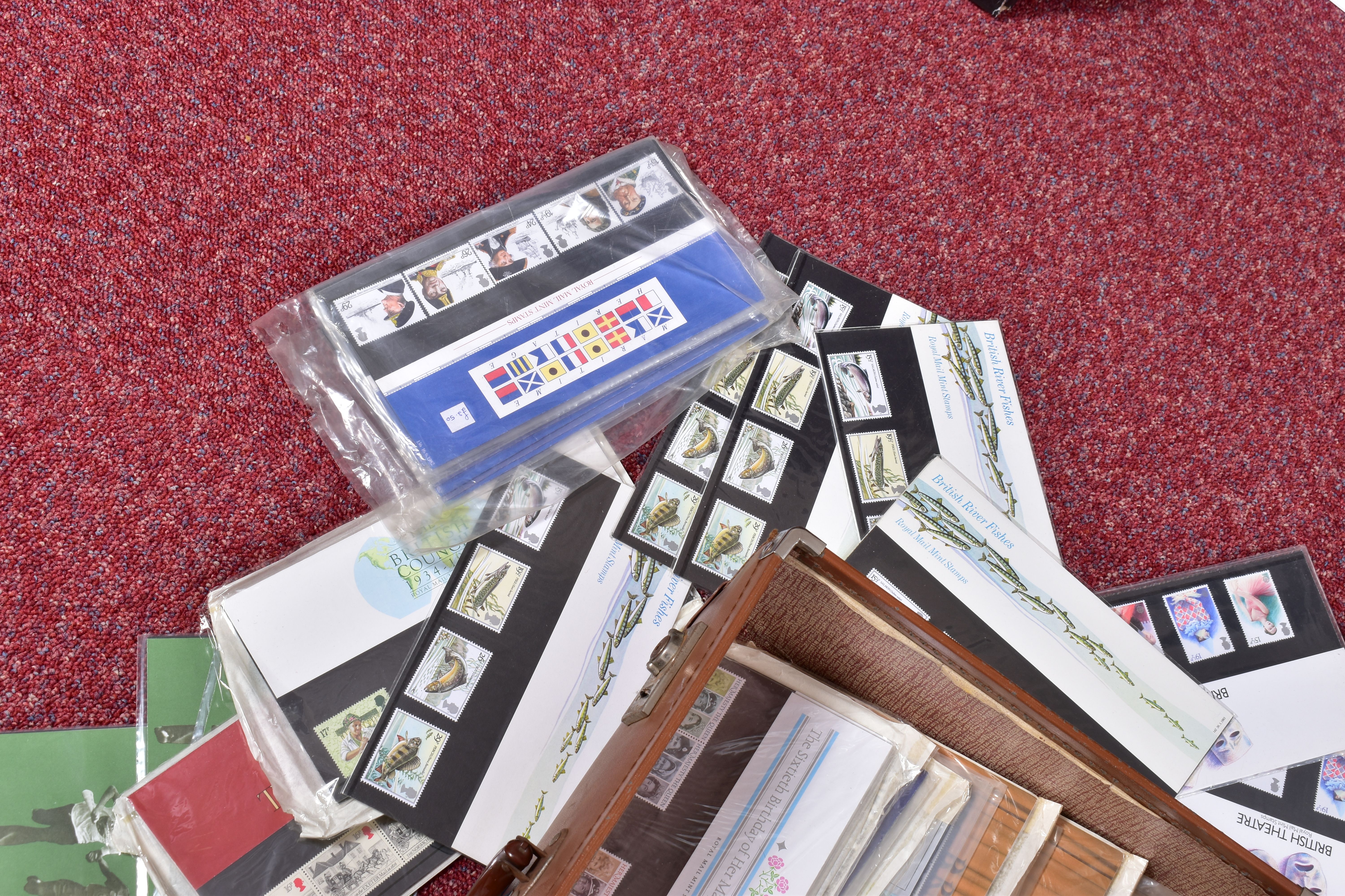 DUPLICATED GB PRESENTATION STAMP PACKS, in a battered old suitcase, year packs from 1980s, face - Image 6 of 7