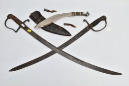 TWO BRITISH 19th CENTURY SABRES, early 19th Century, & Police Constabulary Cutlass,