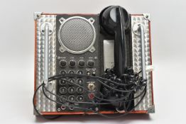 A BRITISH STYLE TELEPHONE, which has been fashioned with other items and panels to resemble a Cold