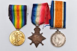 A GREAT WAR TRIO OF 1914-15 STAR, BWM AND VICTORY MEDALS, named to 15300 Pte J Jordan. South