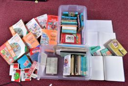 LARGE ACCUMULATION OF STAMP REFERENCE BOOKS, and other accessories in two boxes, we note SG