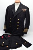 TWO ROYAL NAVAL UNIFORM JACKETS, double breated style with gold coloured Firmin & Son, the jacket