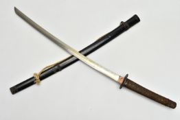 AN EXAMPLE OF A JAPANESE SAMURAI/KATANA SWORD, blade is oiled and approximately 66cm in length,