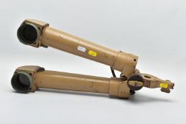 A SET OF WW2 ERA 'DONKEYS EARS' Stereoscopic Gun sights, painted desert sand in colour,