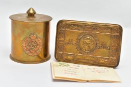 A WORLD WAR ONE PRINCESS MARY TIN, no contents but has what appears to be the original Chiristmas