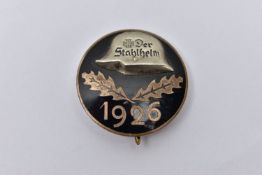 DER-STAHLHELM VETERANS ASC BADGE, dated 1926, fully maker marked