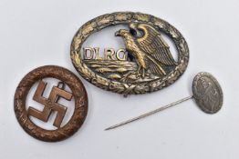 A GERMAN 3rd REICH ERA LIFE SAVING AWARD BADGE, together with miniature stick pin for jkt/blazer,