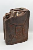 A NICE EXAMPLE OF A GERMAN MID WW2 JERRY CAN, fully marked Krattstoff 20L etc dated 1943, slight
