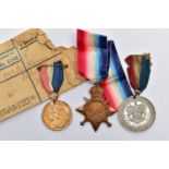 A 1914-15 STAR, named to TS-7038 DVR B Harris. Army Service Corps, together with postal envelope,