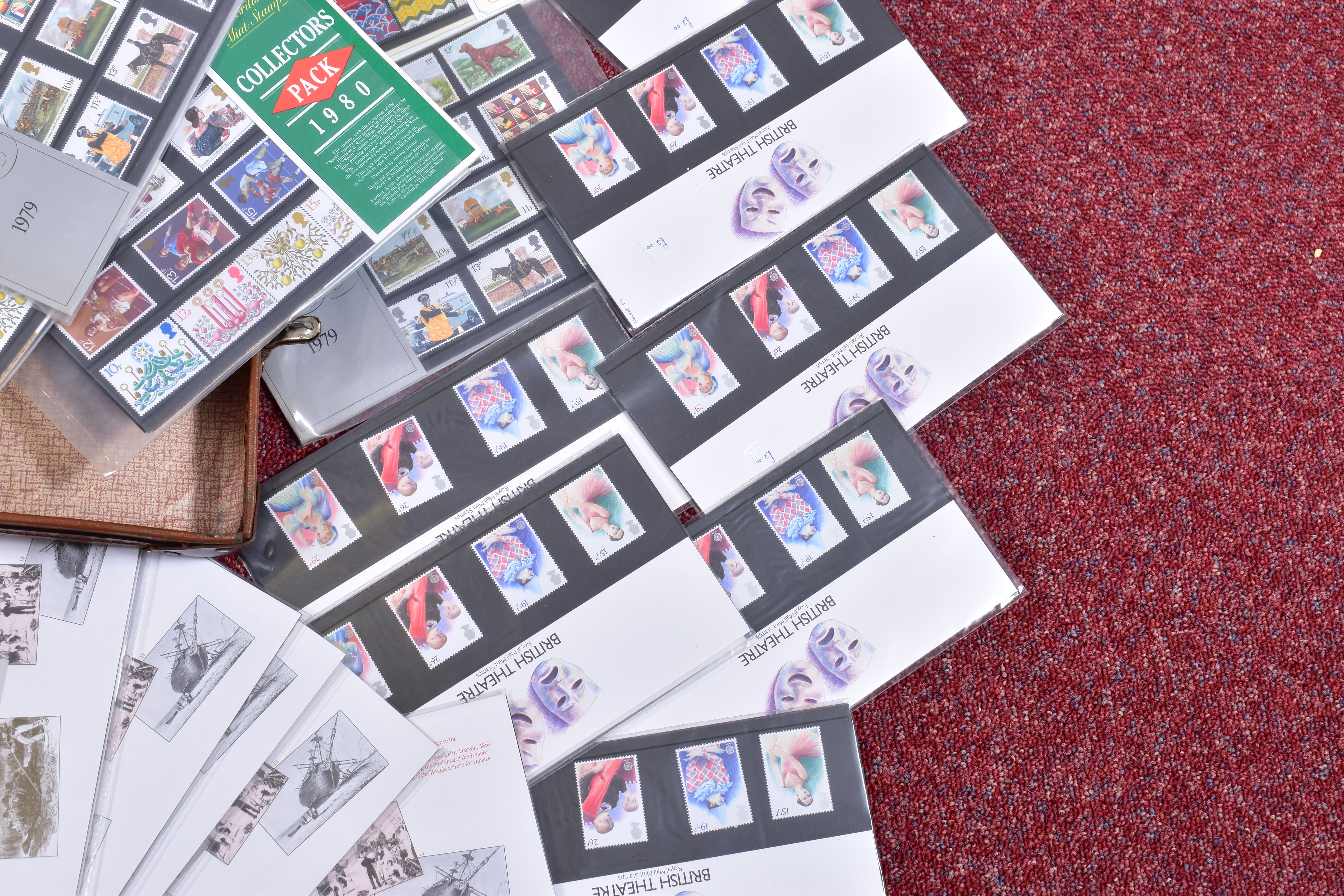 DUPLICATED GB PRESENTATION STAMP PACKS, in a battered old suitcase, year packs from 1980s, face - Image 4 of 7