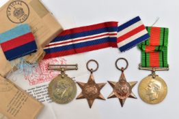 A BOXED GROUP OF WW2 MEDALS attributed to A.E.AGER, of Sutton Coldfield, Bham. 1939-45,France &