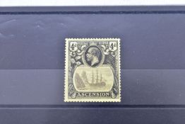 ASCENSION ISLAND 1924 BADGE, 4d with torn flag error SG 15b, fine mounted mint, Cat £500