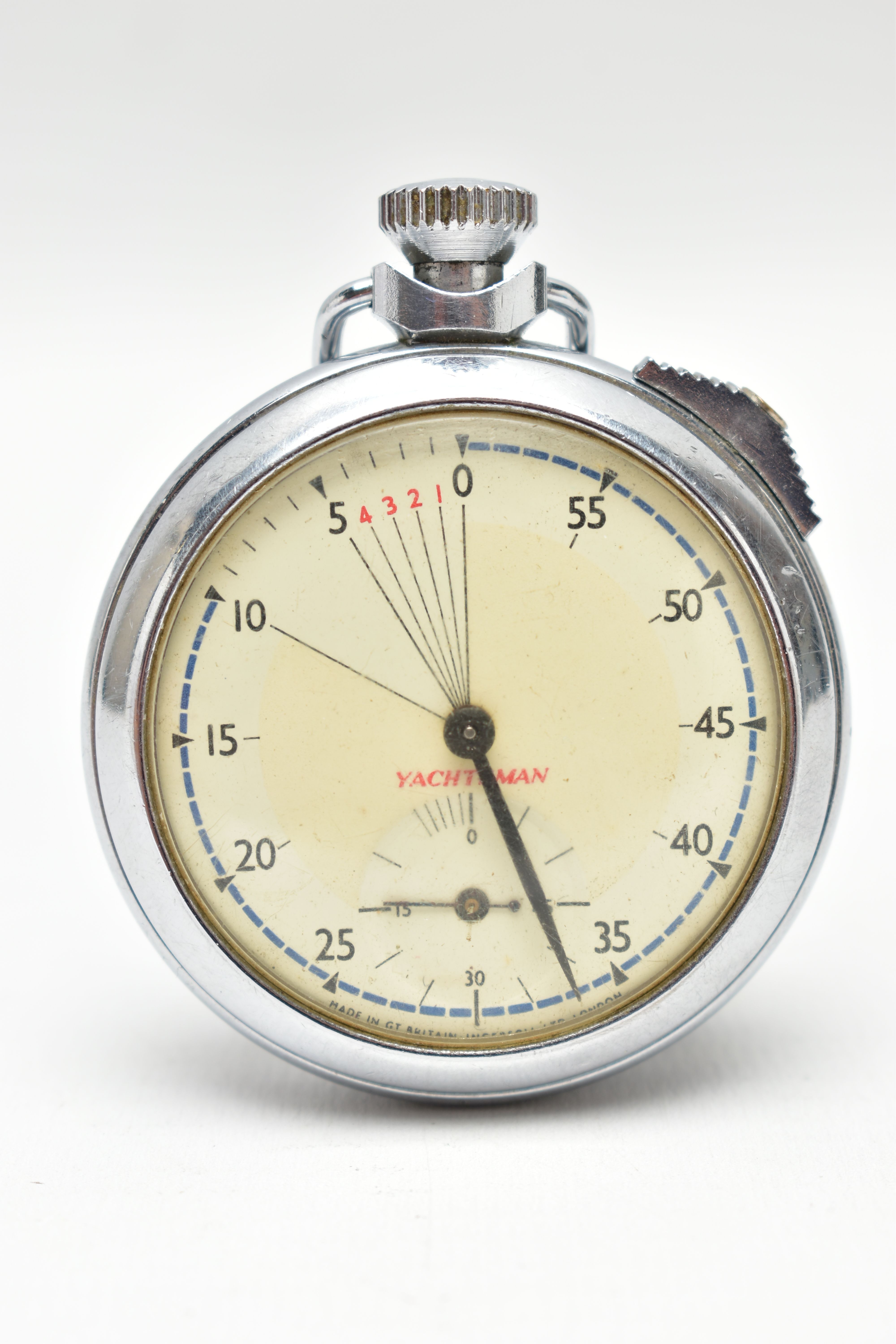 YACHTSMAN STOPWATCH BY INGERSOLL, LONDON, ticking but cannot comment as to its accuracy
