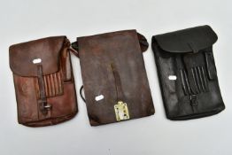 THREE EXAMPLES OF GERMAN WW2 ERA M35 MAP/DOCUMENT CASES, for use by officers of the Heer(Army)