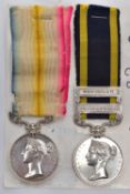 A PAIR OF VICTORIAN MEDALS to include Cabul Medal 1842, named Ensign W.D.Bishop 30th Bengal N.I. (