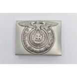 AN EXAMPLE OF A GERMAN 3RD REICH 'S.S.' BELT BUCKLE, which is marked on reverse, RZm SS runes in a