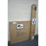 A PRADO 4FT6 BEDSTEAD, with petrol blue fabric (condition - appears new in boxes)