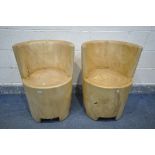 A PAIR OF ASTOLA BOLE CARVED CHAIRS, width 55cm x depth 50cm x height 76cm