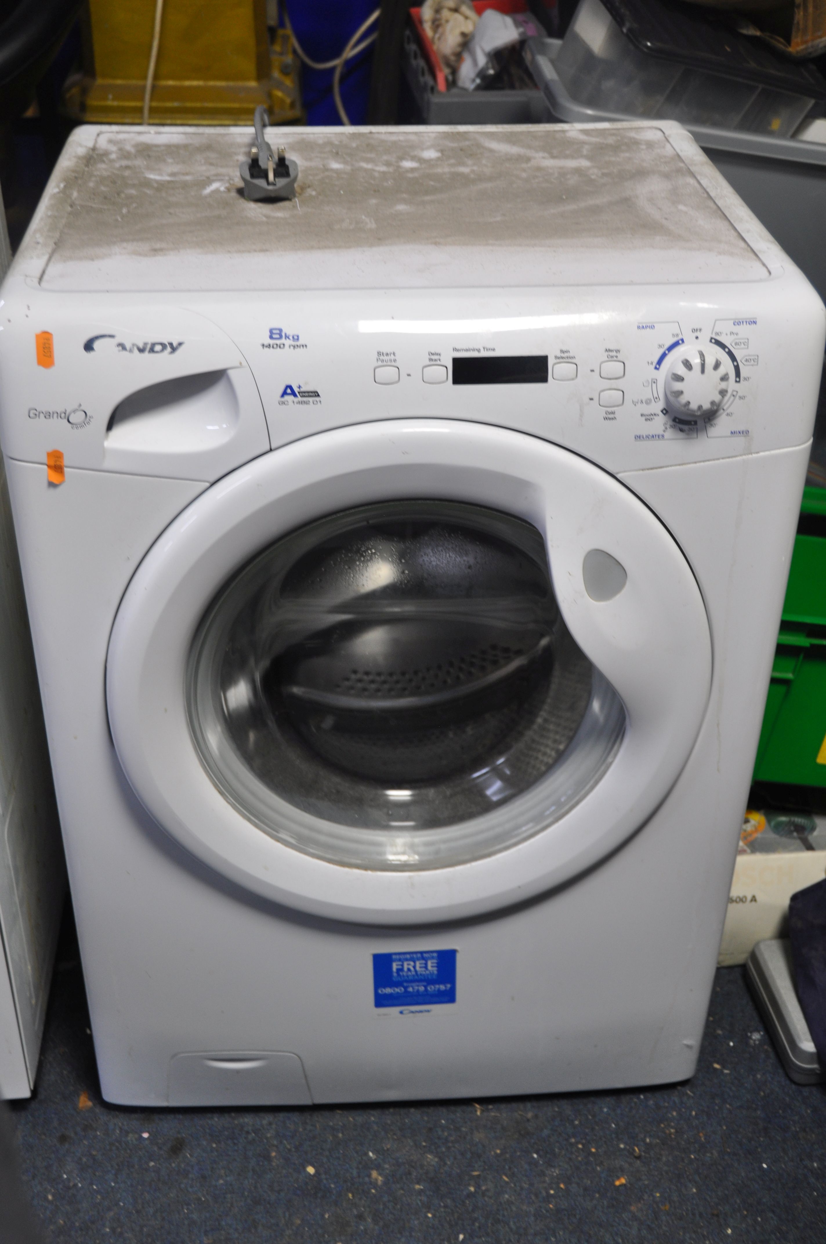 A CANDY GC1482D1 8KG WASHING MACHINE measuring width 60cm x depth 55cm x height 85cm (PAT pass and