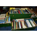 BOOKS, five boxes containing approximately one hundred and eighty miscellaneous titles in hardback