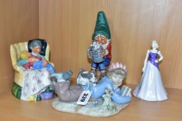 FOUR FIGURINES, comprising Lladro Study Buddies 5451, by Regino Torrijos, issued 1987 - retired