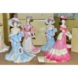 FOUR BOXED COALPORT FIGURINES, comprising High Society Collection, limited edition figurines: Lady