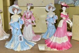 FOUR BOXED COALPORT FIGURINES, comprising High Society Collection, limited edition figurines: Lady