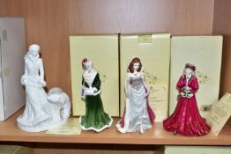 FOUR COALPORT LIMITED EDITION FIGURINES AND FIGURE GROUP, comprising 'Christmas Ball' 673/2000, with
