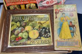 VINTAGE ADVERTISING SHOWCARDS comprising Borax Extract of Soap, Hudson Dry Soap, Straw Hat Polish