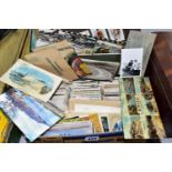 A BOX OF GREETINGS CARDS AND TOPOGRAPHICAL POSTCARDS, most appear to date from the 1920s and