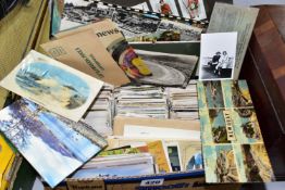 A BOX OF GREETINGS CARDS AND TOPOGRAPHICAL POSTCARDS, most appear to date from the 1920s and