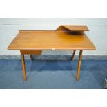 A MADE CORNELL DESK, with curved raised back, and a single frieze drawer, length 125cm x depth