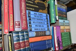 BOOKS, two boxes containing fifty FOLIO SOCIETY publications in hardback format to include twelve
