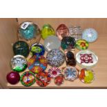 A GROUP OF PAPERWEIGHTS, to include a Waterford Crystal Cube paperweight, an Alum Bay Glass