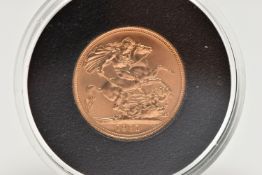 A QUEEN ELIZABETH II 1981 BU FULL GOLD SOVEREIGN COIN 22ct, 0.916 Fine 22.05mm diameter (High