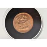 A QUEEN ELIZABETH II 1981 BU FULL GOLD SOVEREIGN COIN 22ct, 0.916 Fine 22.05mm diameter (High
