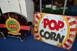 TWO MODERN DECORATIVE ILLUMINATED ADVERTISING SIGNS, 'Pop Corn'