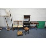 A EDWARDIAN MAHOGANY CARD TABLE, with a green baize playing, on cabriole legs, united by a cross