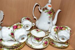 A TWENTY PIECE ROYAL ALBERT OLD COUNTRY ROSES PART COFFEE/TEA SET, comprising a coffee pot, six