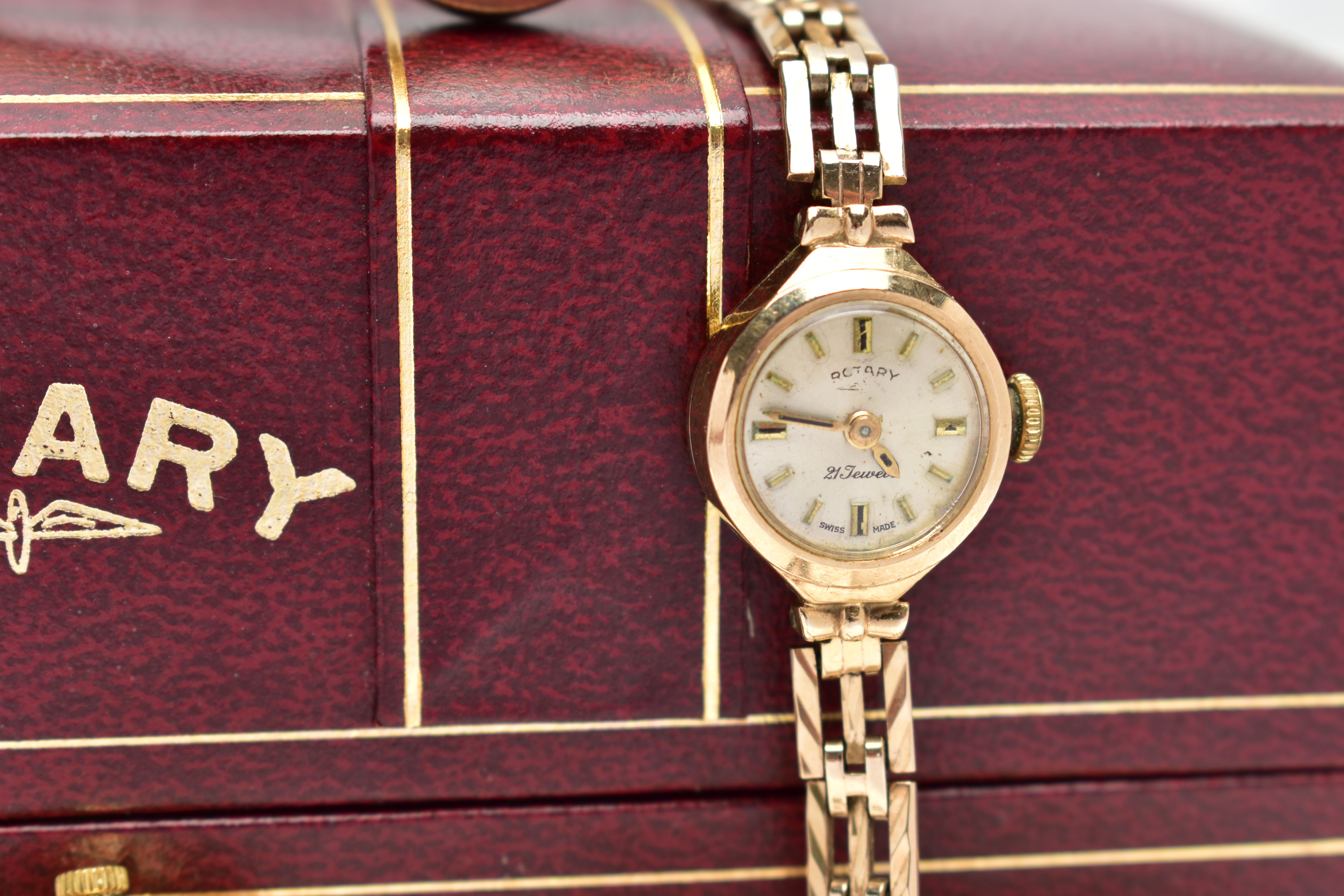 THREE LADIES 9CT GOLD WRISTWATCHES, the first a manual wind 'Rotary' watch with a round silver - Image 3 of 5